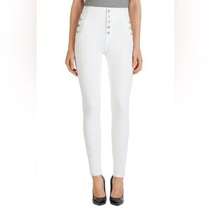J BRAND Natasha White Button-Detail Women's Skinny Jeans, Size 30